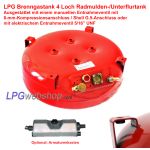 LPG-Brenngastank Wohnmobil 53,5L (Ø600x230) Radmuldentank / Unterflurtank GZWM 4-Loch - Inklusive Ventile