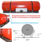 Zylindrischer LPG Brenngastank Wohnmobil 60L (Ø300x935) GZWM 4-Loch - Inklusive Ventile