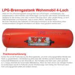 Zylindrischer LPG Brenngastank Wohnmobil 70L (Ø300x1085) GZWM 4-Loch - Inklusive Ventile