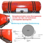 Zylindrischer LPG Brenngastank Wohnmobil 100L (Ø360x1099) GZWM 4-Loch - Inklusive Ventile