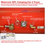 Réservoir GPL Camping-car 23L (Ø230x630) Cylindrique 4 Trous GZWM - Usage domestique