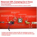 Réservoir GPL Camping-car 40L (Ø270x785) Cylindrique 4 Trous GZWM - Usage domestique