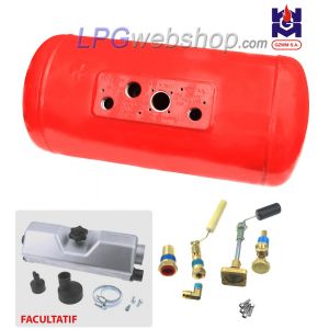 Réservoir GPL Camping-car 23L (Ø230x630) Cylindrique 4 Trous GZWM - Usage domestique