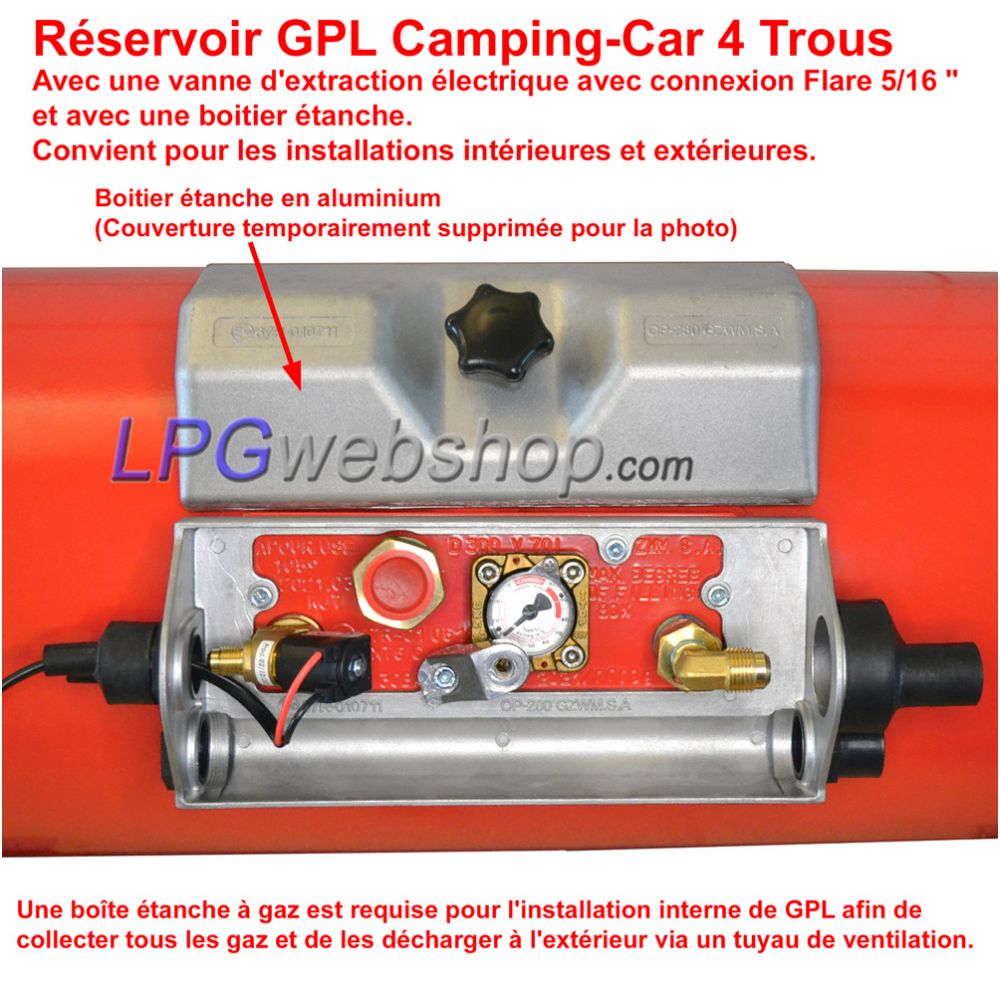 Réservoir GPL Camping-car 85L (Ø360x944) Cylindrique 4 Trous GZWM - Usage domestique Réservoir GPL Camping-car 85L (Ø360x944) Cylindrique 4 Trous GZWM - Usage domestique