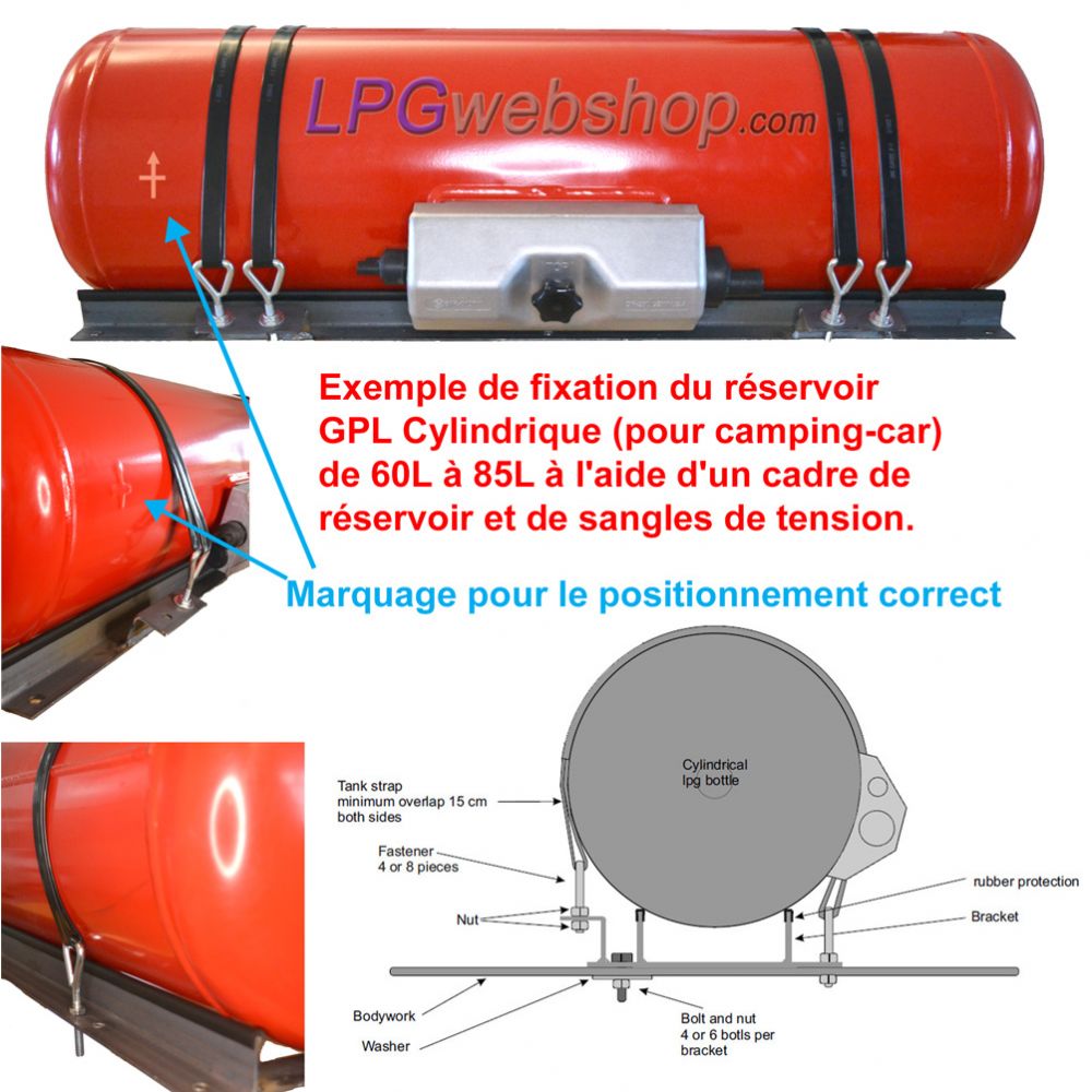 Réservoir GPL Camping-car 100L (Ø360x1099) Cylindrique 4 Trous GZWM - Usage domestique Réservoir GPL Camping-car 100L (Ø360x1099) Cylindrique 4 Trous GZWM - Usage domestique