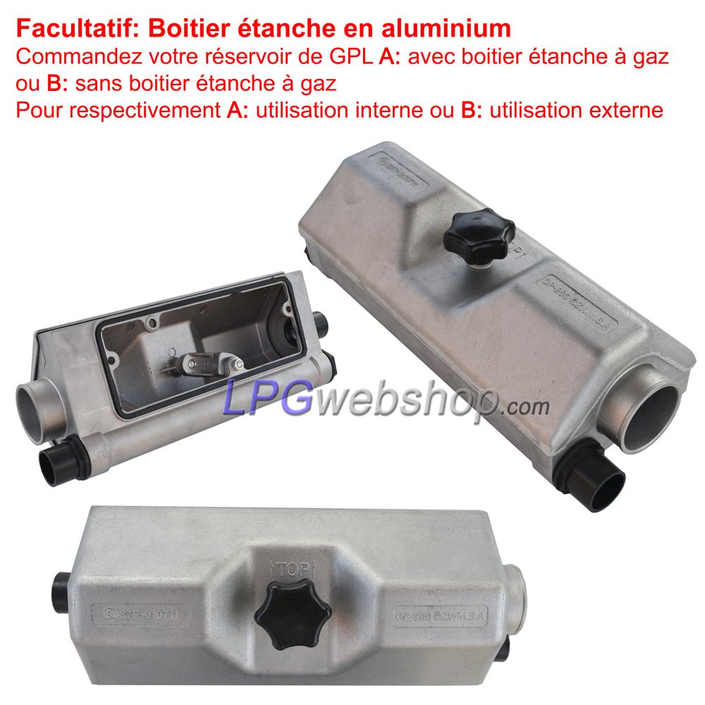 Réservoir GPL Torique 63L (650x230) GZWM 4 trous 52° compris les raccords Réservoir GPL Torique 63L (650x230) GZWM 4 trous 52° compris les raccords