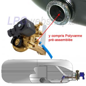 Réservoir GPL Torique 92L (Ø720x270) Extérieur GZWM 1 trou 0° Polyvanne incluse