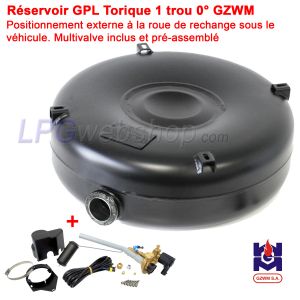 Réservoir GPL Torique 103L (Ø720x300) Extérieur GZWM 1 trou 0° Polyvanne incluse
