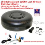 LPG-Radmuldentank 61,5L (Ø680x220) GZWM 1-Loch 30° Intern Multivalve inklusive