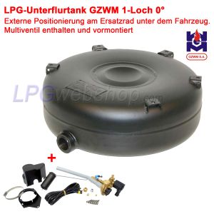 LPG-Unterflurtank 66,5L (Ø680x220) GZWM 1-Loch 0° Multiventil inklusive