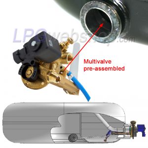 Serbatoio Bombola GPL Toroidale 66,5L (Ø680x220) GZWM 1 Foro 0° Esterno Auto - Multivalvola inclusa