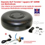 Depósito GLP Toroidal 65L (Ø650x250) GZWM 1-Agujero 30° Interior Multiválvula incluida