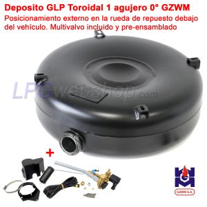 Depósito GLP Toroidal de 84 l (Ø720 x 250) GZWM, 1-Agujero 0° Externo Multiválvula incluida