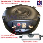 Depósito GLP Toroidal de 59 l (Ø600 x 250) - GZWM 4-Agujeros con Válvulas incluidas