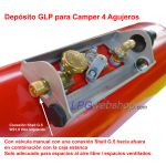 Depósito de GLP para autocaravanas 40L (Ø270x785) Cilíndrico 4 Orificios GZWM - Uso doméstico