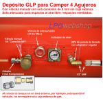 Depósito de GLP para autocaravanas 70L (Ø300x1085) Cilíndrico 4 Orificios GZWM - Uso doméstico