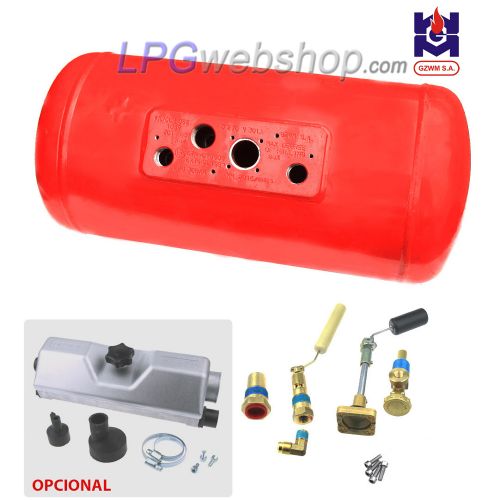 Depósito de GLP para autocaravana 120L (Ø360x1298) cilíndrico 4 orificios GZWM - uso doméstico