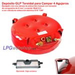 Depósito de GLP para autocaravana 63L (Ø650x230) Tórico 4 agujeros GZWM - uso doméstico