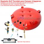Depósito de GLP para autocaravana 63L (Ø650x230) Tórico 4 agujeros GZWM - uso doméstico