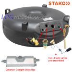 Toroidal LPG Tank 123L (Ø720x350) - STAKO 4-Hole incl. Fittings