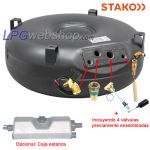Depósito GLP Toroidal de 61L (Ø650 x 220) - STAKO 4-Agujeros con Válvulas incluidas