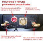 Depósito GLP Cilíndrico de 70L (Ø300x1088) STAKO 4-Agujeros con Válvulas incluidas