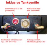 LPG-Zylindertank 70L (Ø300x1088) 4-Loch STAKO inkl. Ventile