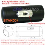 LPG-Zylindertank 70L (Ø300x1088) 4-Loch STAKO inkl. Ventile