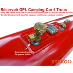 Réservoir Cyl. GPL Camping-car 120L (Ø360x1307) STAKO 4-Trous 67R vannes incluses - usage domestique