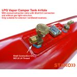 STAKO Cyl. Camper LPG Vapor Tank 70L (Ø360x789) 4-Hole 67R - Incl. Valves - for Heating & Cooking