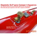 Depósito cil. GLP para autocaravana 70L (Ø360x789) STAKO 4-Agujeros 67R válvulas incluidas - uso doméstico
