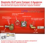 Depósito cil. GLP para autocaravana 70L (Ø360x789) STAKO 4-Agujeros 67R válvulas incluidas - uso doméstico