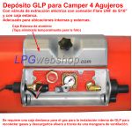 Depósito cil. GLP para autocaravana 70L (Ø360x789) STAKO 4-Agujeros 67R válvulas incluidas - uso doméstico