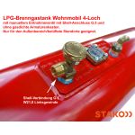 STAKO Zyl. LPG-Brenngastank 70L (Ø360x789) für Wohnmobil 4-Loch 67R inkl. Ventile
