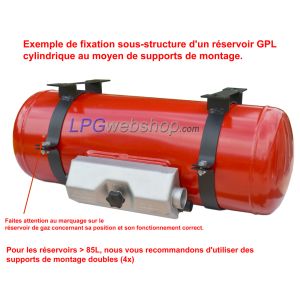 Réservoir Cyl. GPL Camping-car 70L (Ø360x789) STAKO 4-Trous 67R vannes incluses - usage domestique