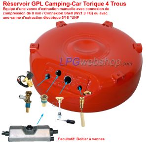 Réservoir GPL Camping-car 63L (Ø650x230) Torique 4 Trous GZWM 67R - usage domestique