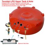 Depósito Toroidal GLP gasoso para autocaravana 63L (Ø650x230) 4 furos GZWM 67R Válvulas incluídas