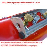 LPG-Brenngastank Wohnmobil 63L (Ø650x230) Radmuldentank / Unterflurtank GZWM 4-Loch 67R - Inklusive Ventile