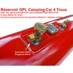Réservoir GPL Camping-car 16L (Ø200x585) Cylindrique 4 Trous GZWM 67R - usage domestique