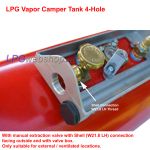 Cyl. Camper LPG Vapor Tank 20L (Ø200x720) GZWM 4 Hole 67R - Incl. Valves - Camper Cooking