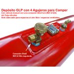 Depósito GLP para Autocaravanas 20L (Ø200x720) Cilíndrico 4-Agujeros GZWM 67R - Uso Doméstico