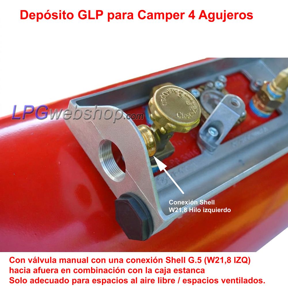 Depósito GLP para Autocaravanas 20L (Ø200x720) Cilíndrico 4-Agujeros GZWM 67R - Uso Doméstico Depósito GLP para Autocaravanas 20L (Ø200x720) Cilíndrico 4-Agujeros GZWM 67R - Uso Doméstico